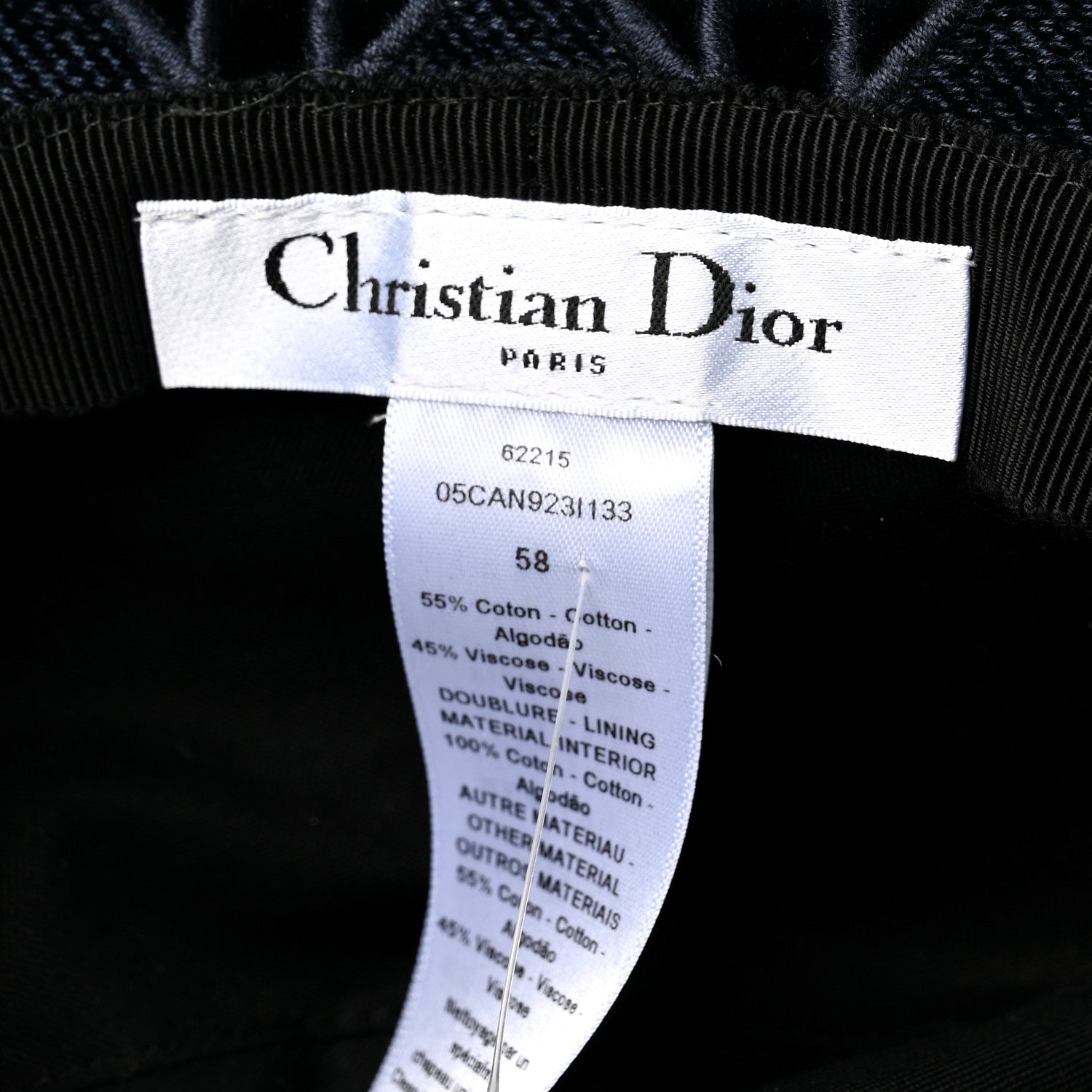 Christian Dior Velvet Cannage Bucket Hat 58 Blue 8 of 8