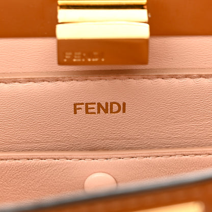 Fendi Vitello King Luxor Shiny Nappa Medium Peekaboo I SEE U East West Satchel Brandy Light Rose 7 of 11