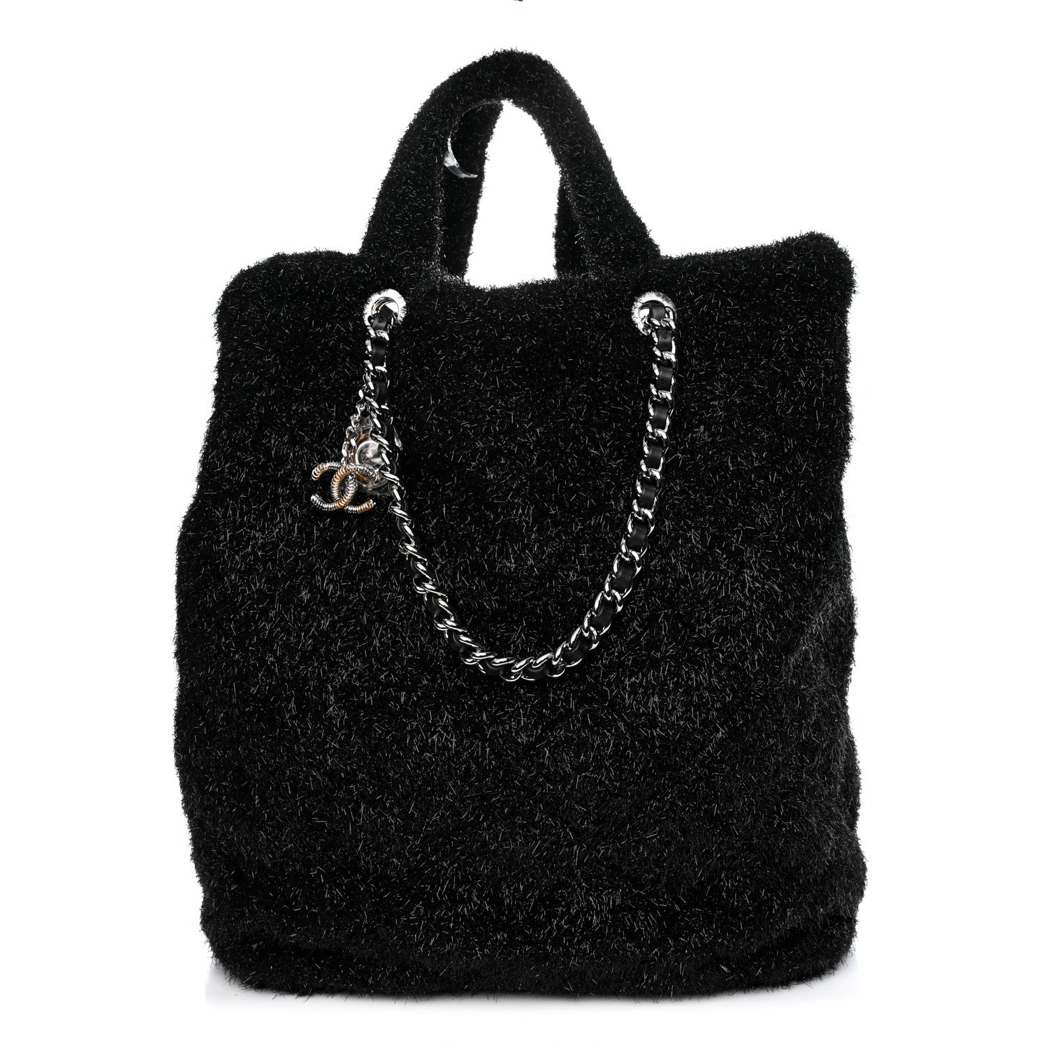 Chanel Knit Metallic Lambskin Large Shopping Tote Black 1 of 10