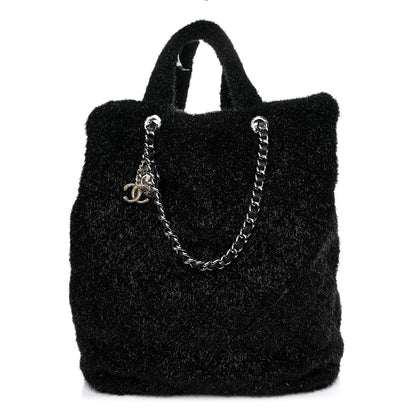 Chanel Knit Metallic Lambskin Large Shopping Tote Black 1 of 10