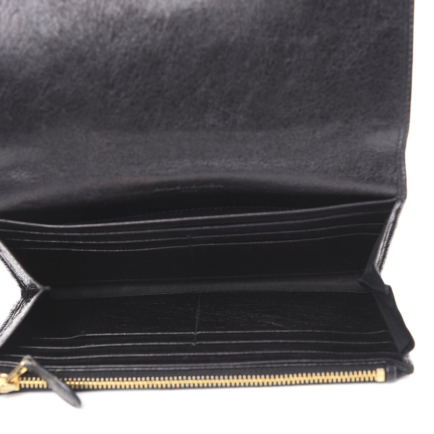 Agneau Giant 12 Gold Hardware Money Wallet Black