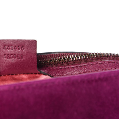Gucci Velvet Matelasse Loved Embroidered Medium GG Marmont Shoulder Bag Fuchsia Violet Cyclamen 9 of 13