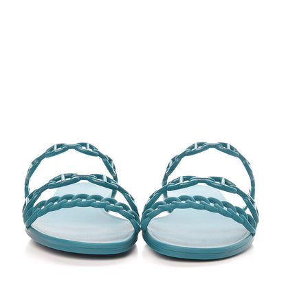 Hermes Rubber Chaine d'Ancre Rivage Sandals 36 Vert d'Ete 2 of 8