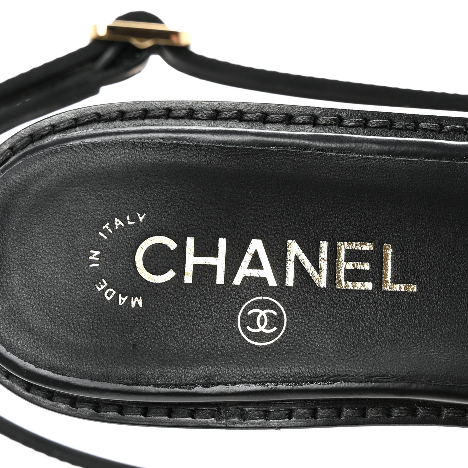 Chanel Calfskin Crystal CC Slingback Flats 39 Black 8 of 10