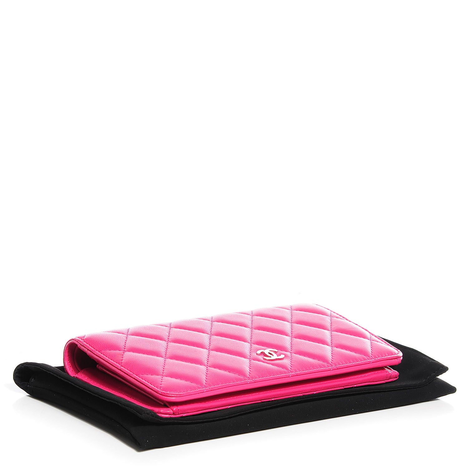 Chanel Lambskin Quilted Yen Wallet Fuchsia 4 of 9