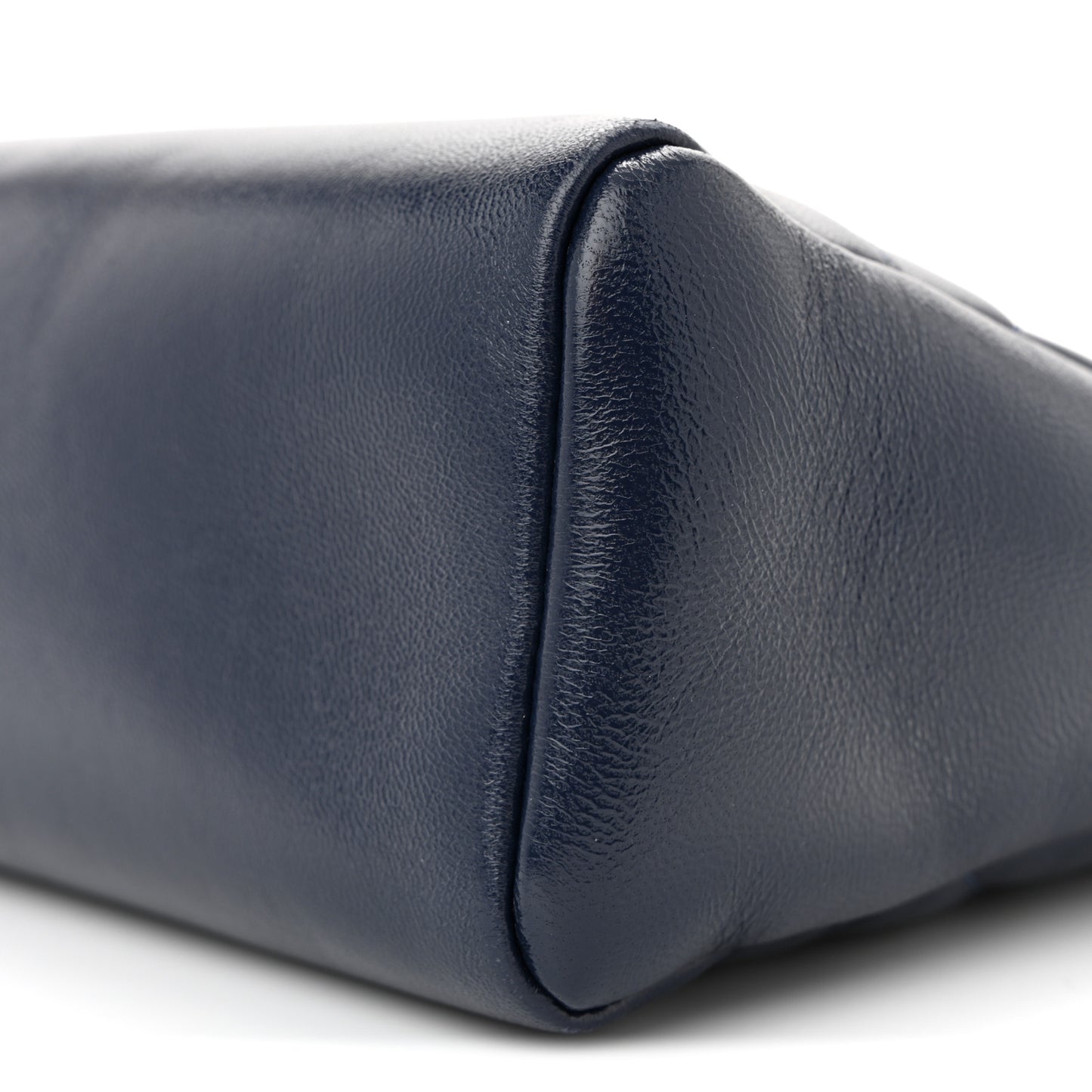 Shiny Lambskin Quilted Small 31 Shopping Bag Blue
