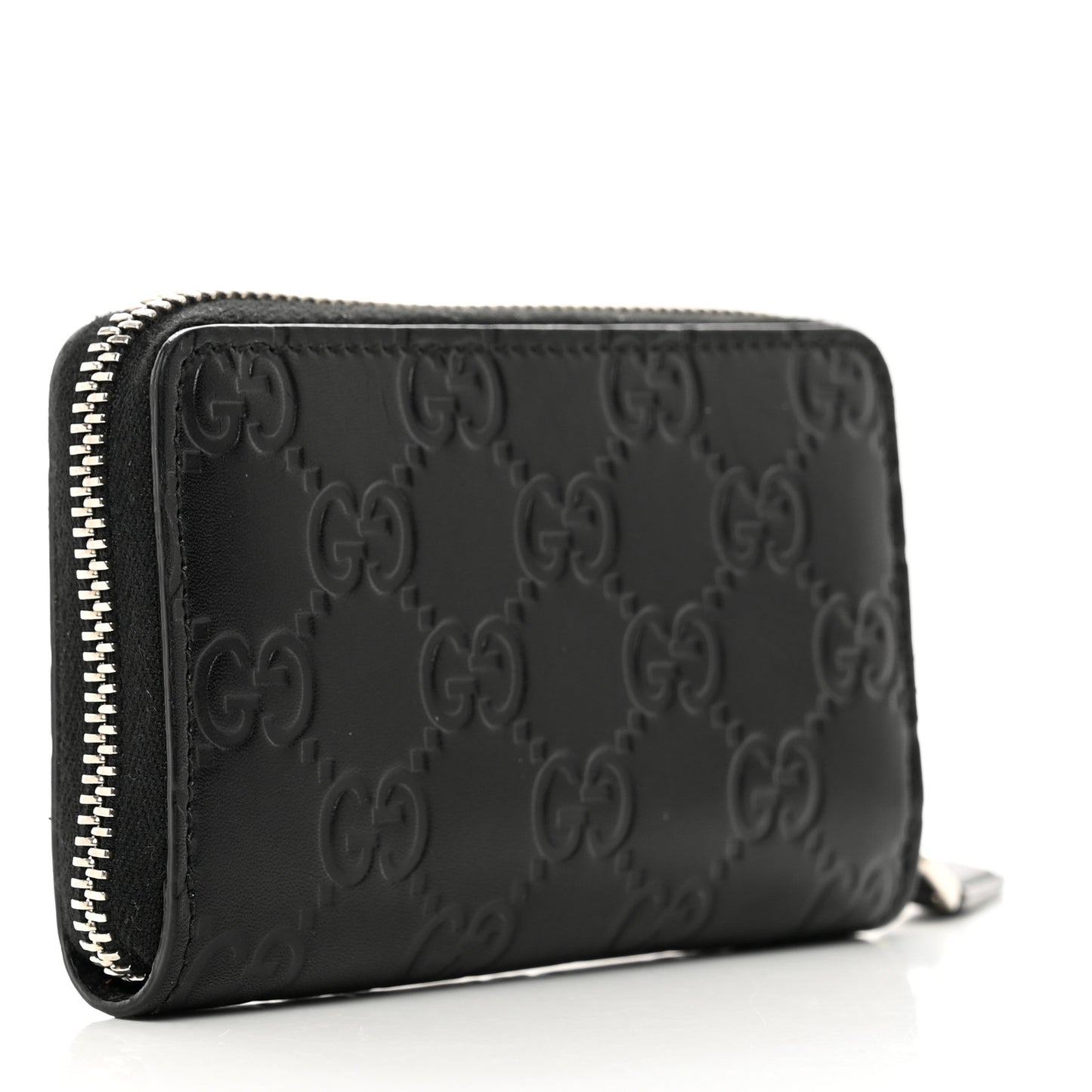 Guccissima Zip Around Card Case Black