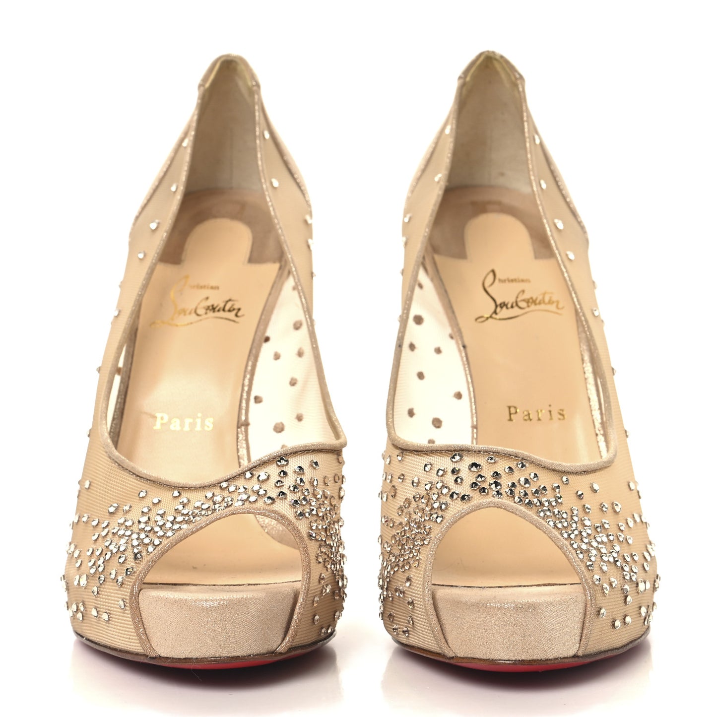 Rete Very Strass 120 Peep Toe 42 Nude