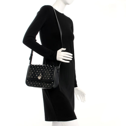 Alexander McQueen Calfskin Studded Small Padlock Crossbody Bag Black 2 of 12