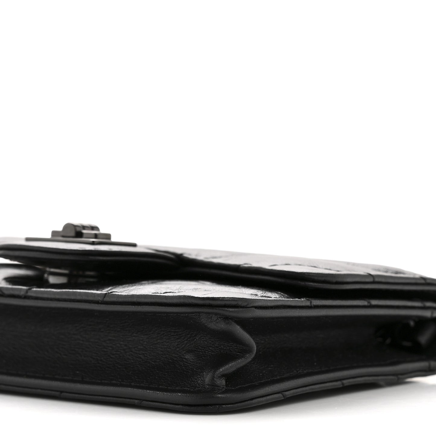 Aged Calfskin Chevron Quilted Reissue Belt Bag So Black