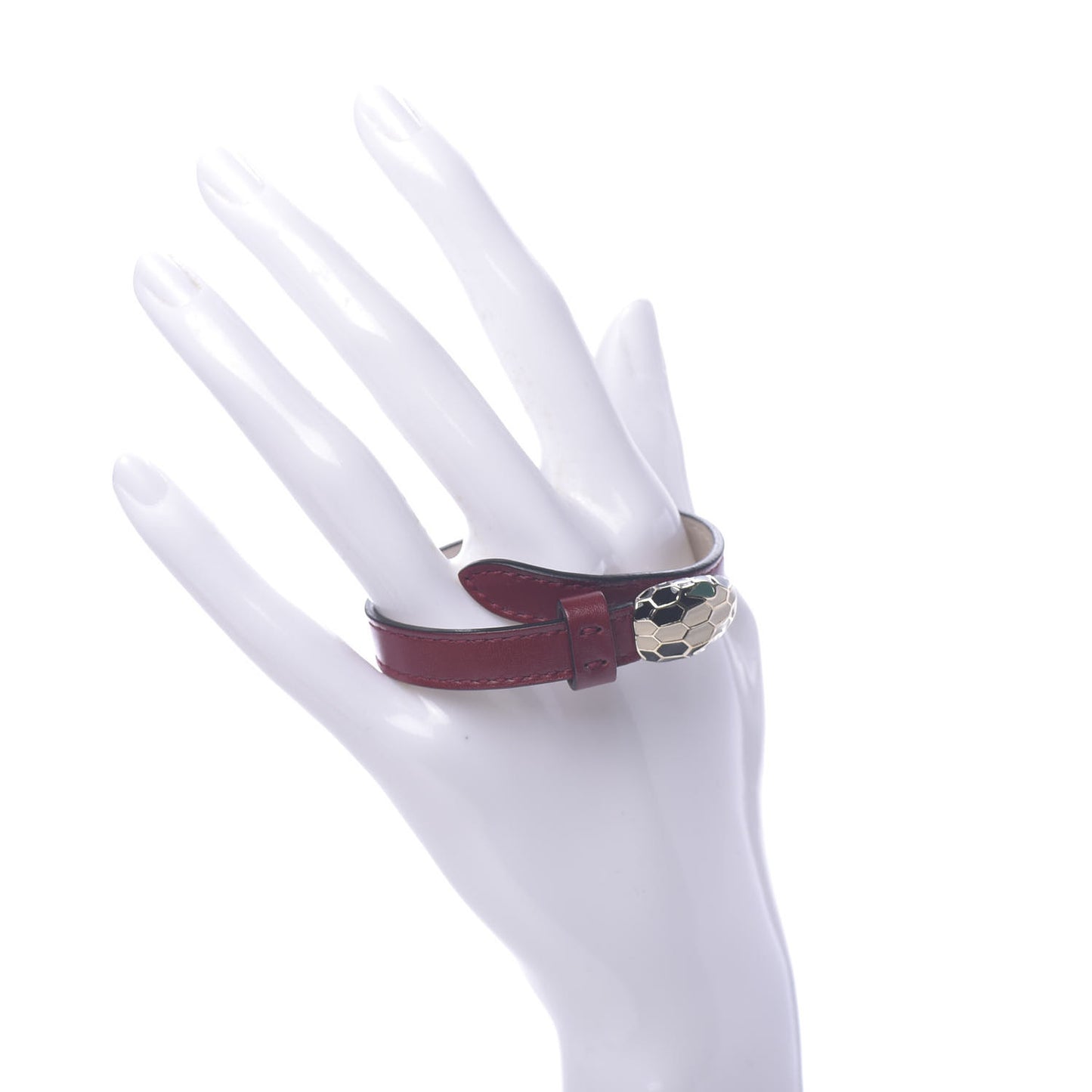 Calfskin Serpenti Forever Bracelet Ruby Wine