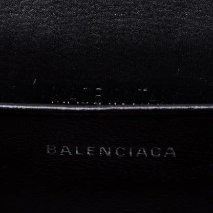 Balenciaga Metallic Calfskin Crocodile Embossed Hourglass Top Handle Bag Mini with Chain Pink 6 of 9