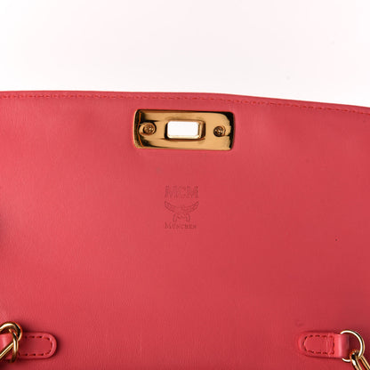 MCM Calfskin Studded Shoulder Bag Pink 6 of 8