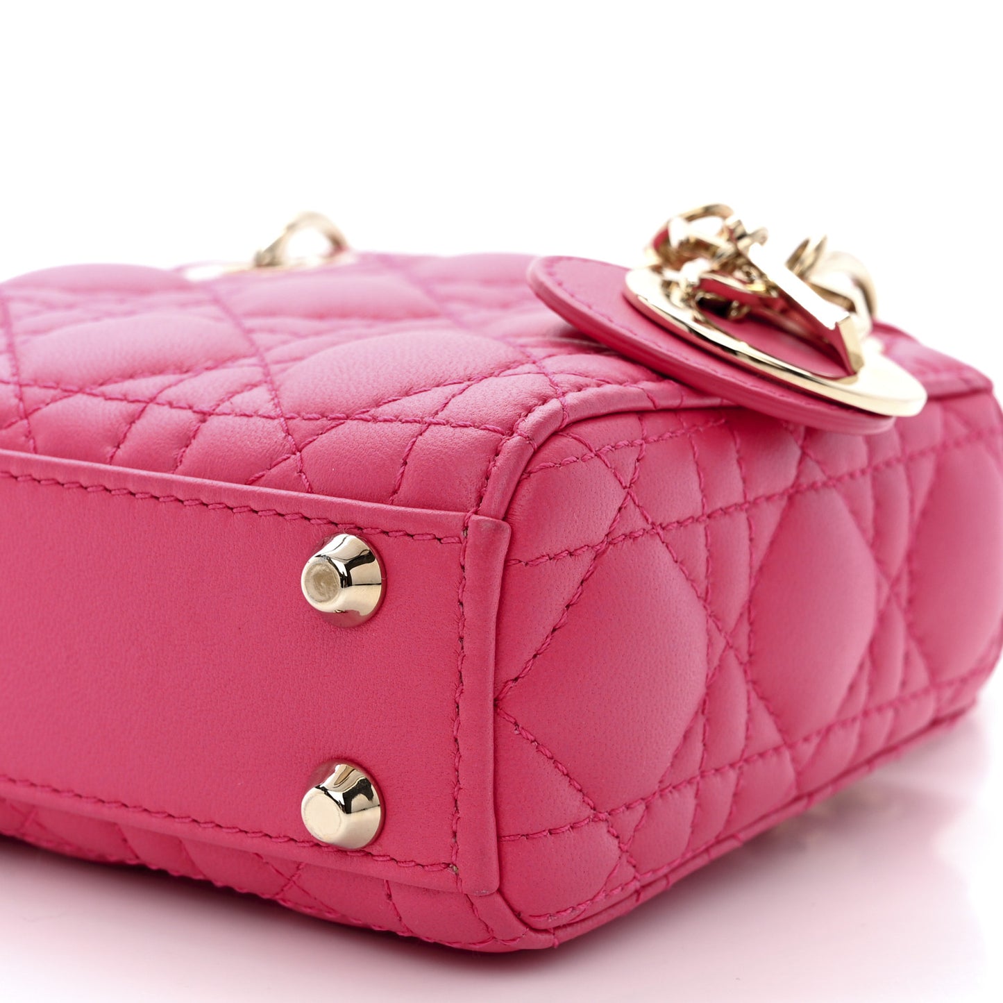 Lambskin Cannage Micro Lady Dior Red