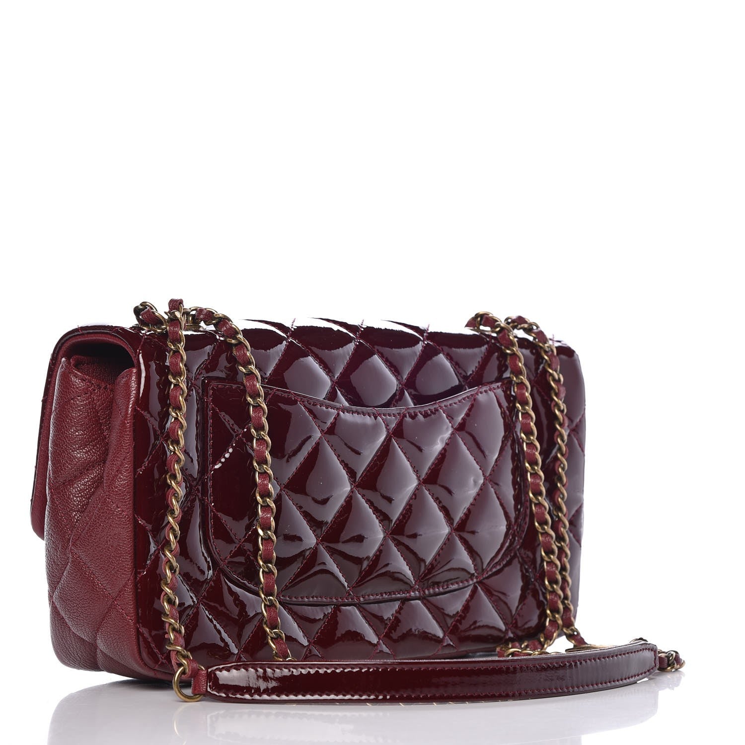Chanel Patent Goatskin Quilted Medium CC Eyelet Flap Burgundy 3 of 8