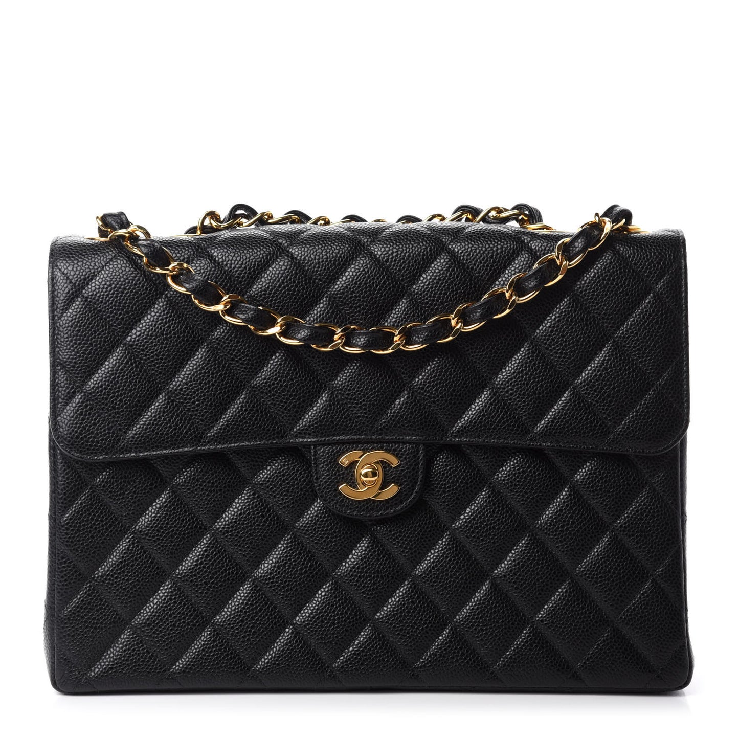 Caviar Quilted Jumbo Single Flap Black