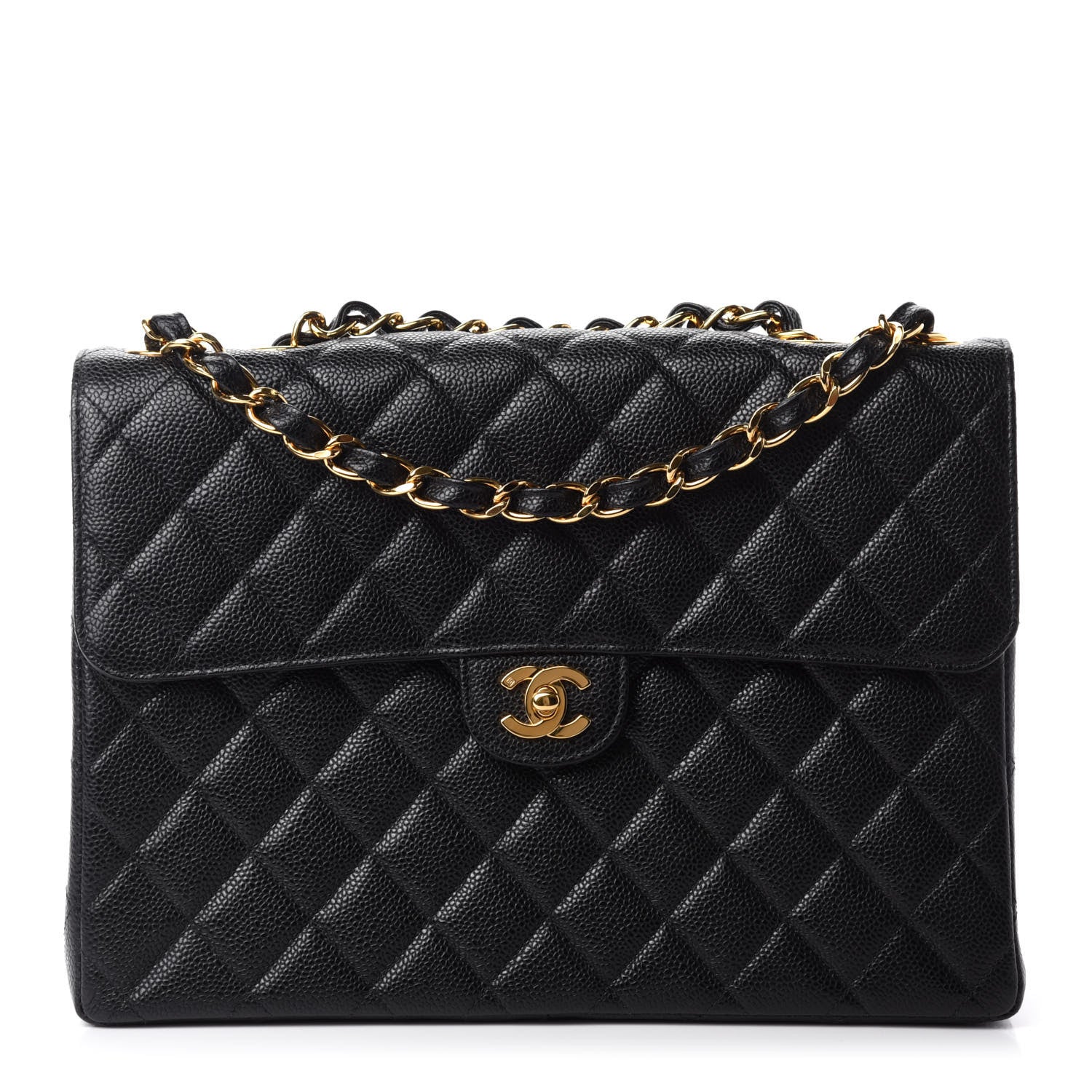 Chanel Caviar Quilted Jumbo Single Flap Black 1 of 10