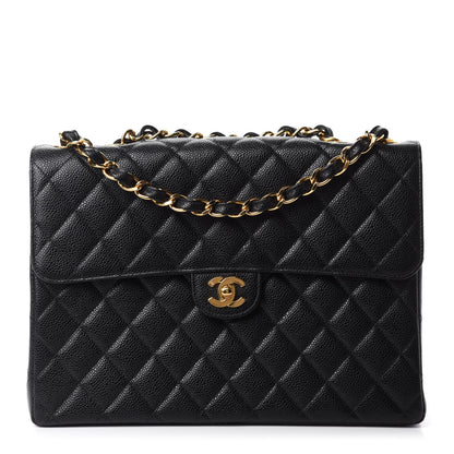 Chanel Caviar Quilted Jumbo Single Flap Black 1 of 10