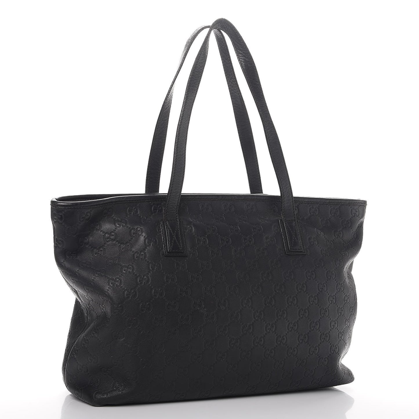Guccissima Medium Zippered Shopping Tote Black