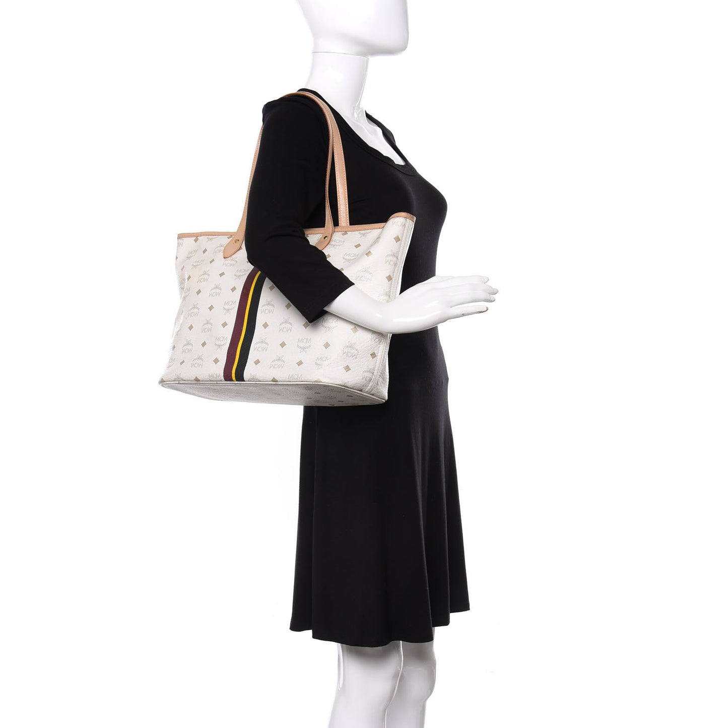 Visetos Striped Shopper Tote White