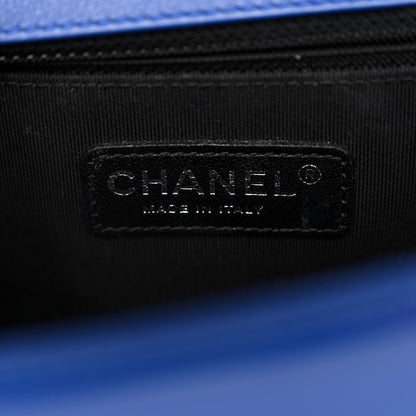 Chanel Patent Calfskin Quilted New Medium Plexiglass Boy Flap Blue 6 of 12