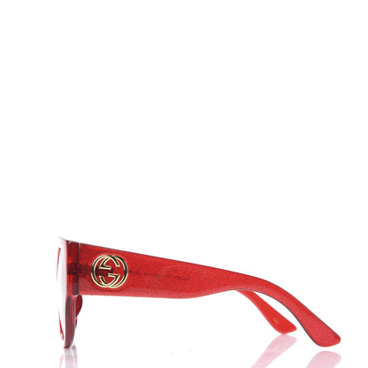 Gucci Square Frame Glitter Sunglasses GG0142SA Red 3 of 7