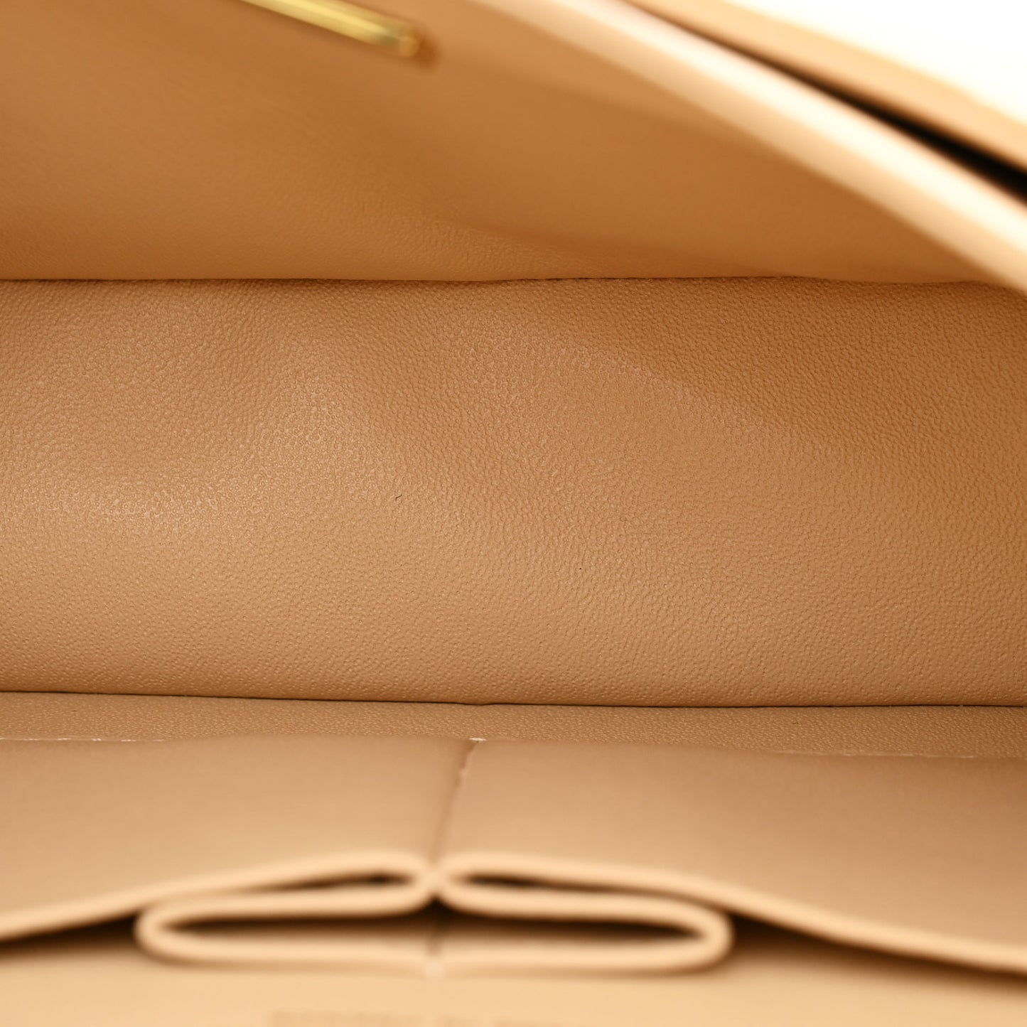 Caviar Quilted Medium Double Flap Beige
