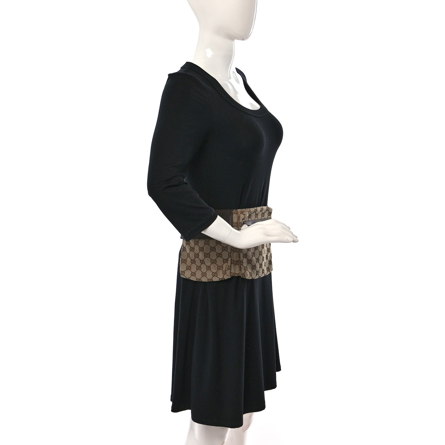 Gucci GG Monogram Double Pocket Belt Bag Dark Brown 2 of 9