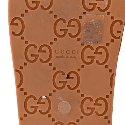 Gucci Monogram GG Calfskin Angelina Platform 55mm Slide Sandals 38.5 Camel Ebony 35 Camel Ebony 7 of 10