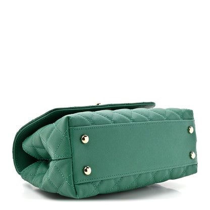 Chanel Caviar Quilted Mini Coco Handle Flap Green 4 of 10