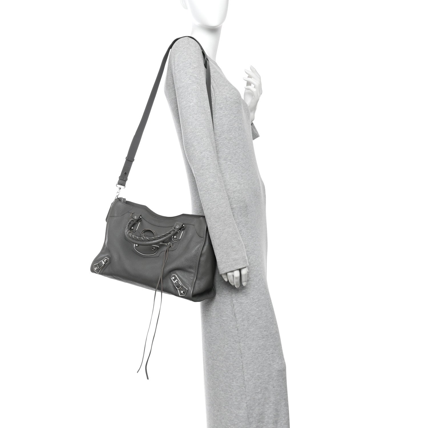 Balenciaga Chevre Silver Metallic Edge Hardware City Gris Acier 2 of 11