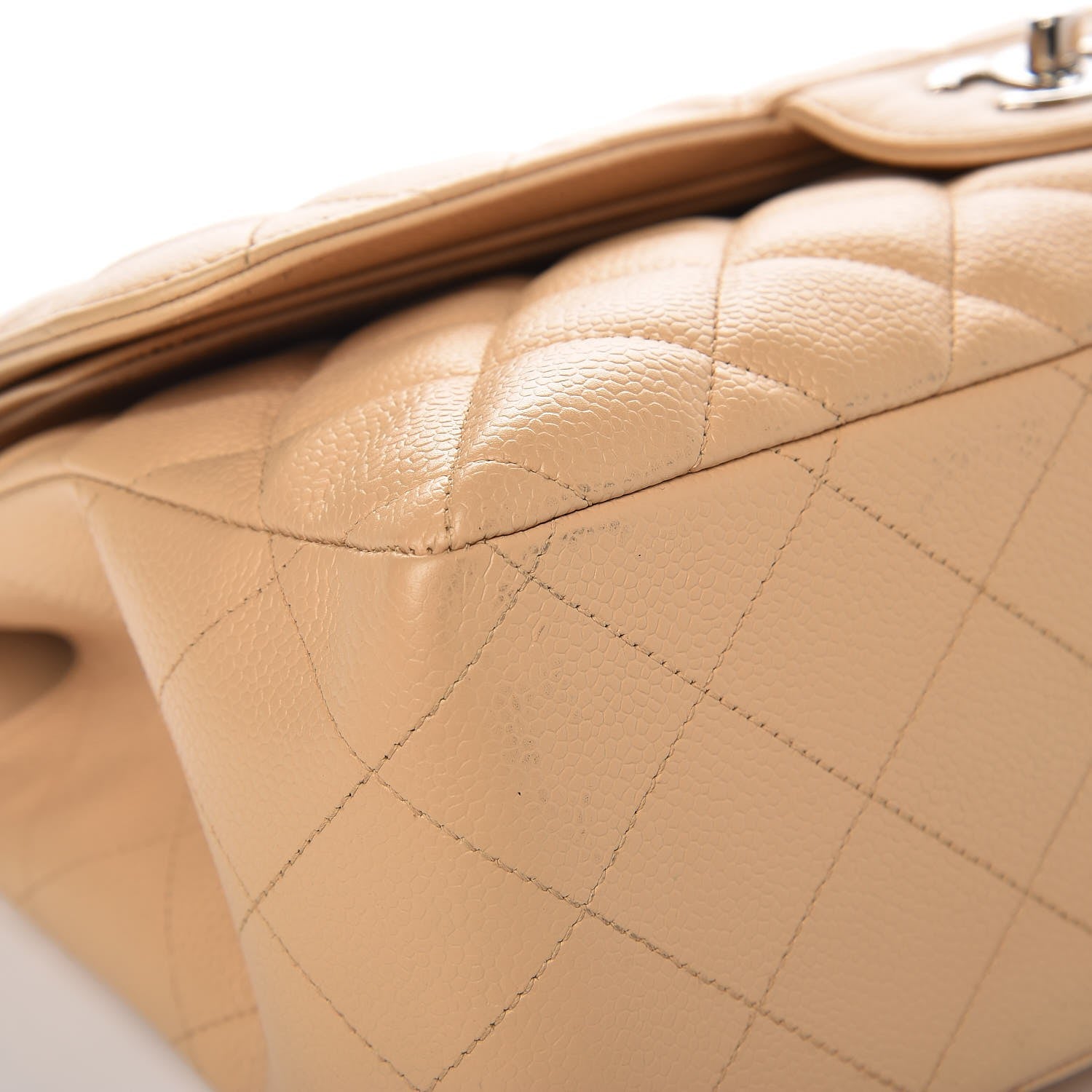 Chanel Caviar Quilted Jumbo Double Flap Beige Clair 11 of 13