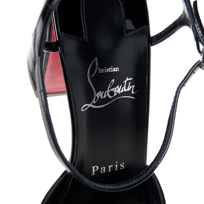 Christian Louboutin Patent 85 Jane Ankle Strap Pumps 38 Black 7 of 7