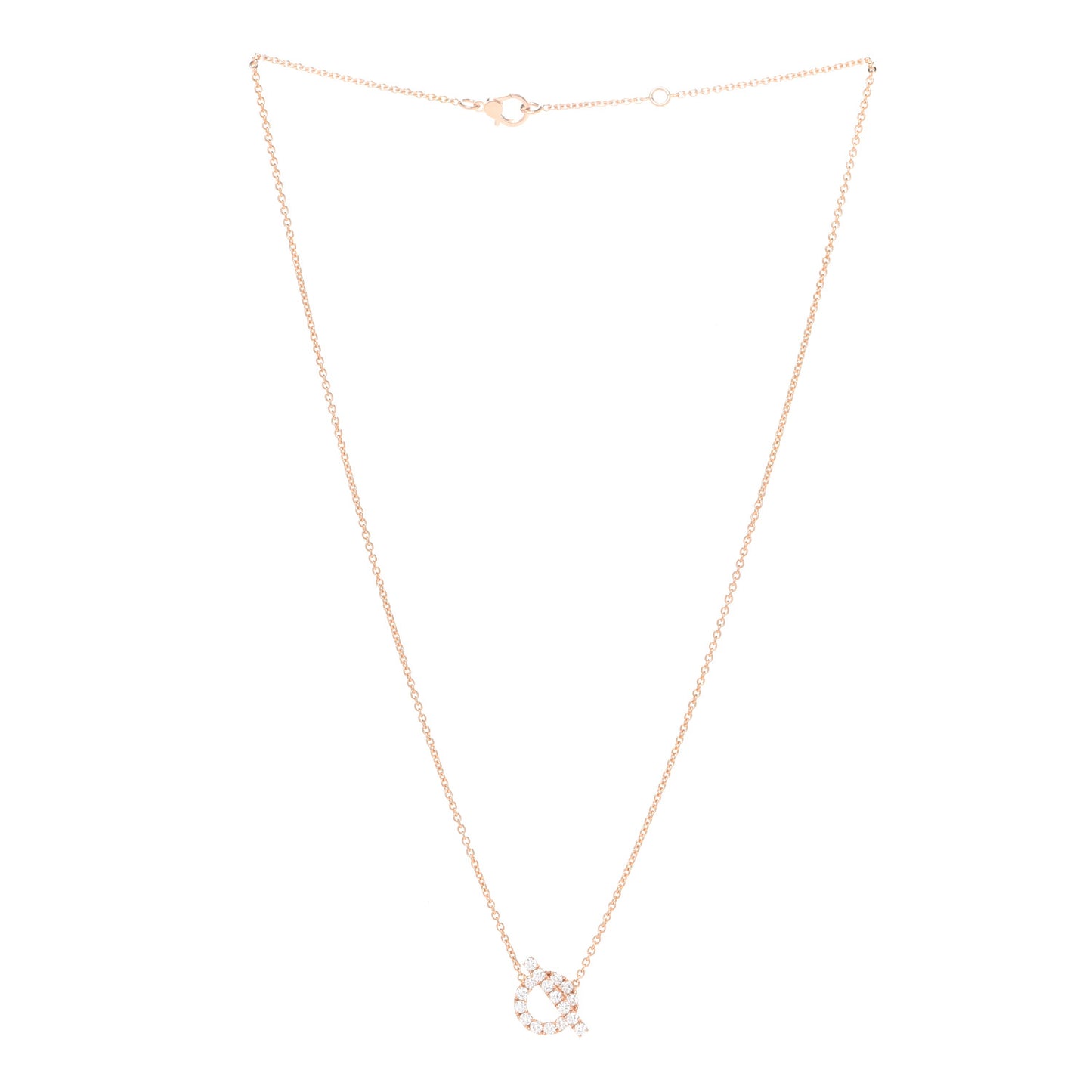 18K Rose Gold Diamond Finesse Pendant Necklace