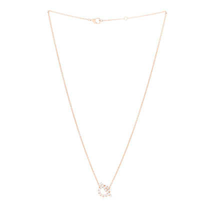 Hermes 18K Rose Gold Diamond Finesse Pendant Necklace 3 of 6