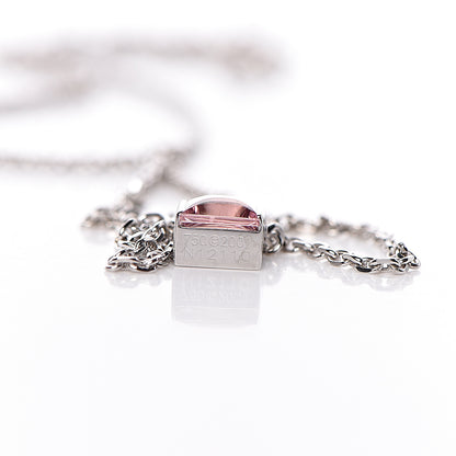 Cartier 18K White Gold Pink Tourmaline Tank Pendant Necklace 6 of 6