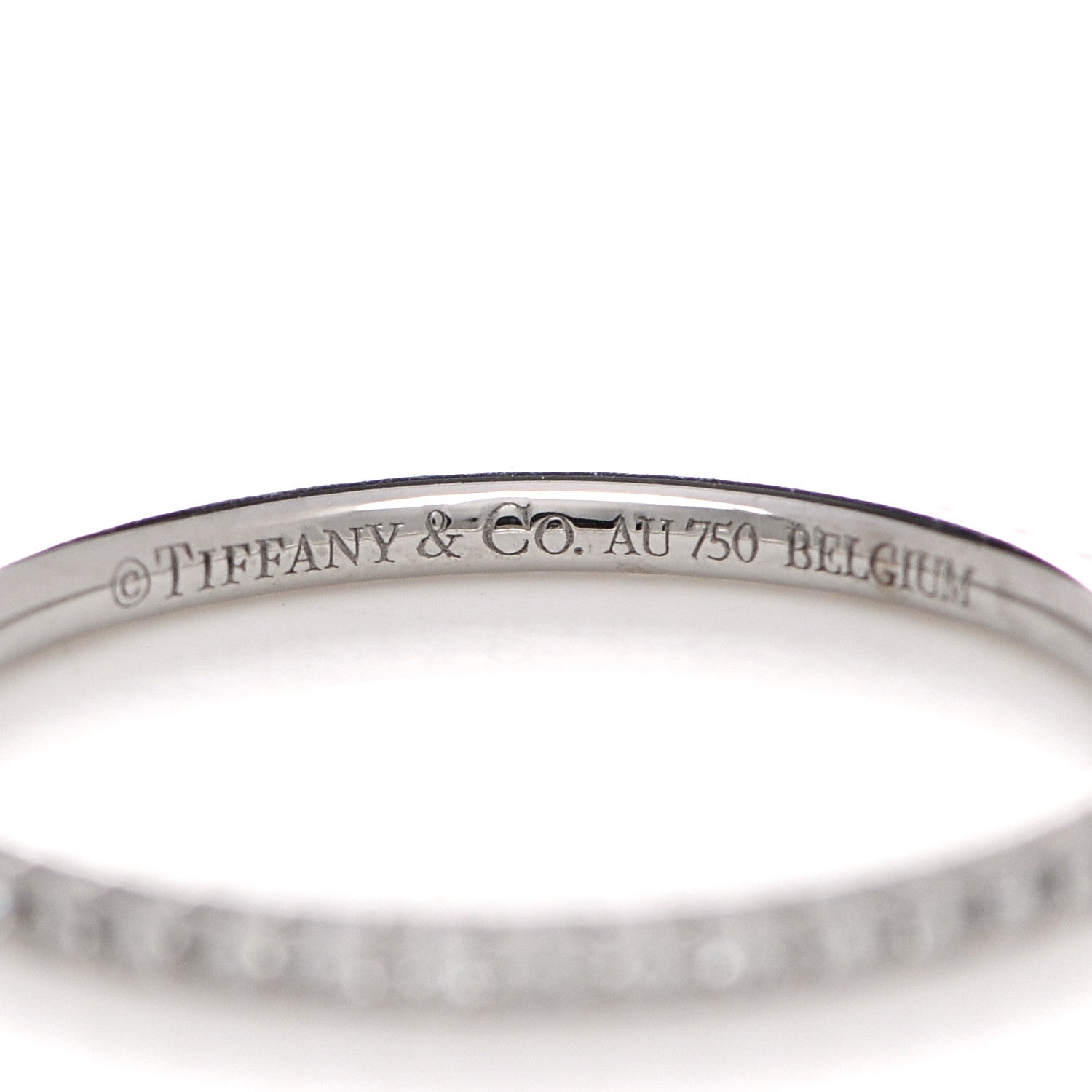 Tiffany 18K White Gold Diamond Metro Ring 52 6 4 of 5