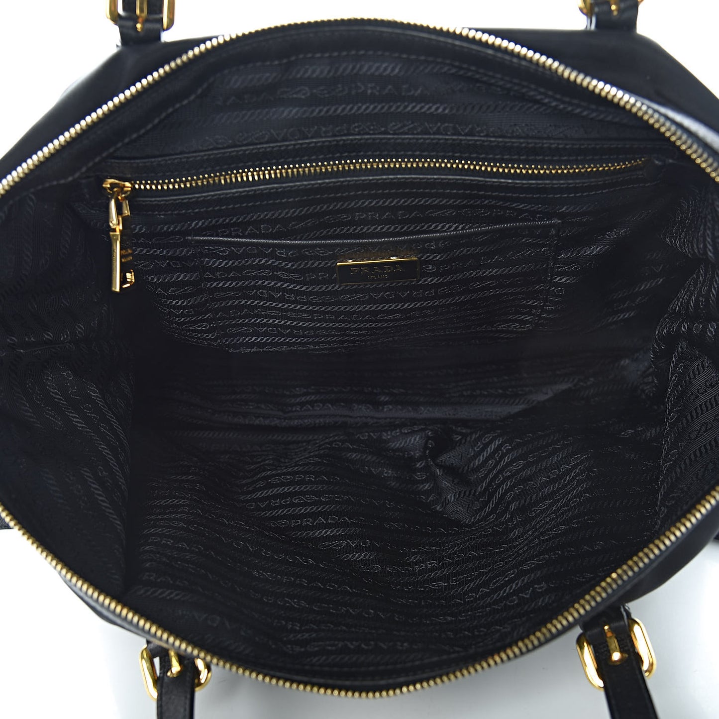 Tessuto Nylon Saffiano Tote Black