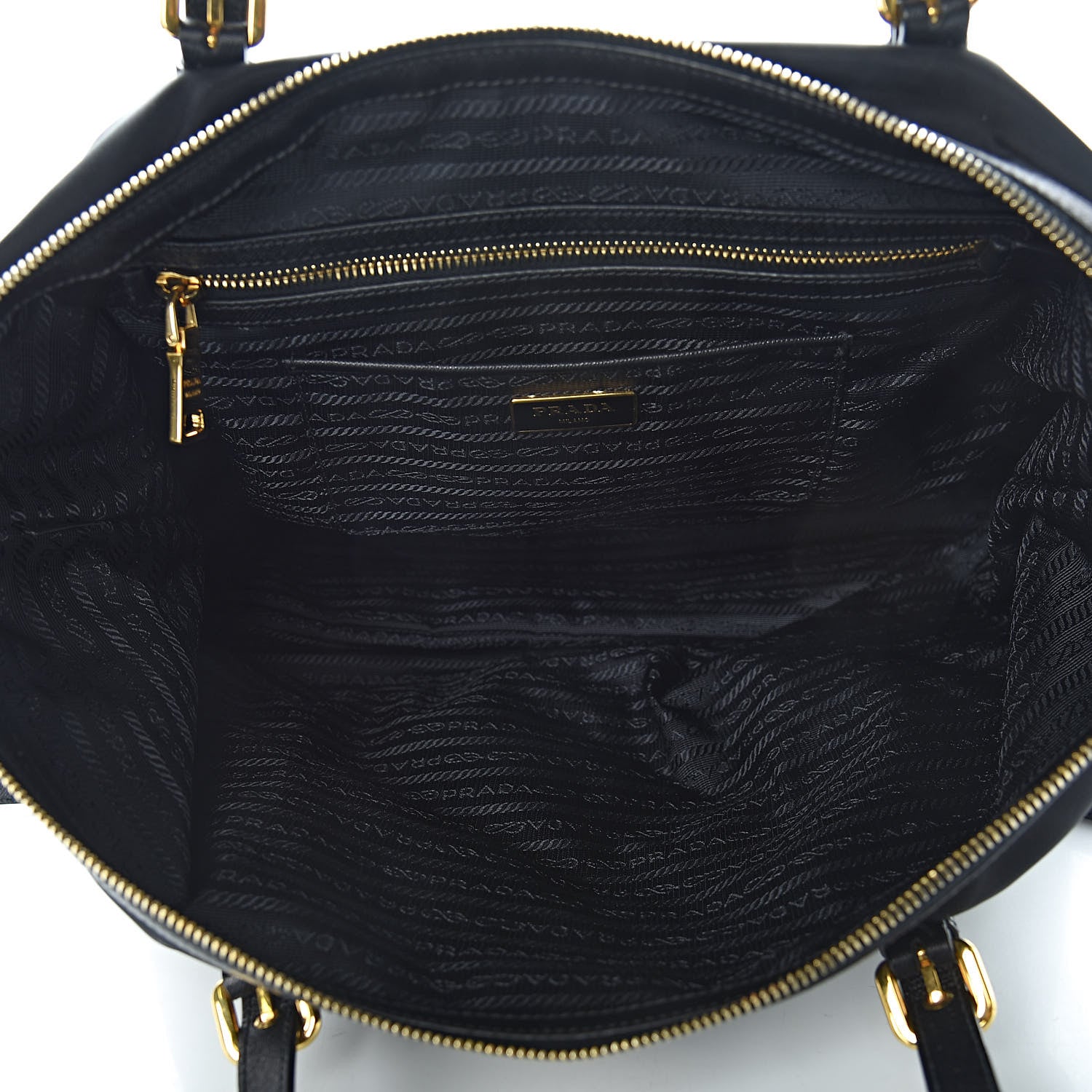 Prada Tessuto Nylon Saffiano Tote Black 5 of 12