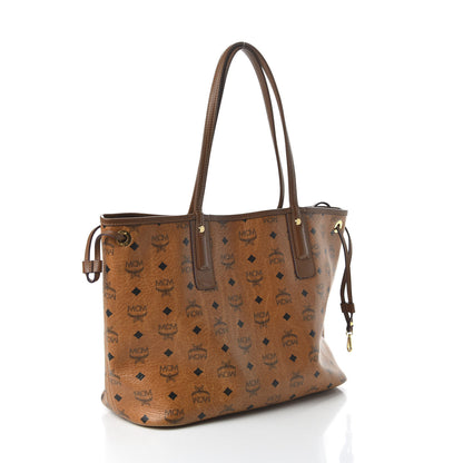 MCM Visetos Medium Liz Reversible Shopper Tote Cognac 3 of 15
