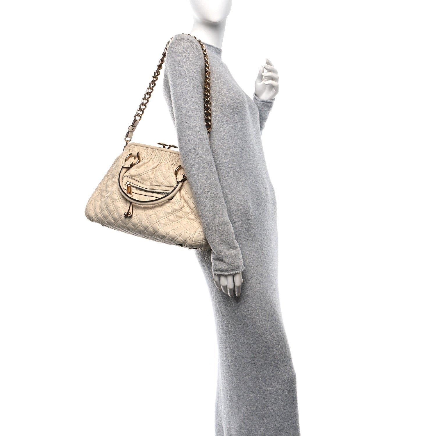 Marc Jacobs Calfskin Quilted Stam Beige 2 of 10