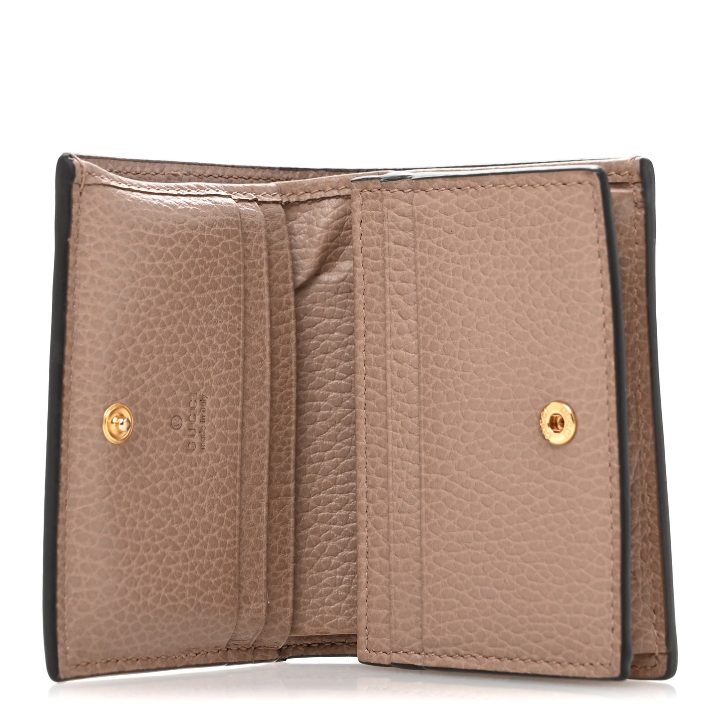Dollar Calfskin GG Supreme Monogram GG Marmont Card Case Porcelain Rose Beige Ebony