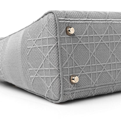 Christian Dior Canvas Embroidered Cannage Medium Lady D-Lite Gray 7 of 8