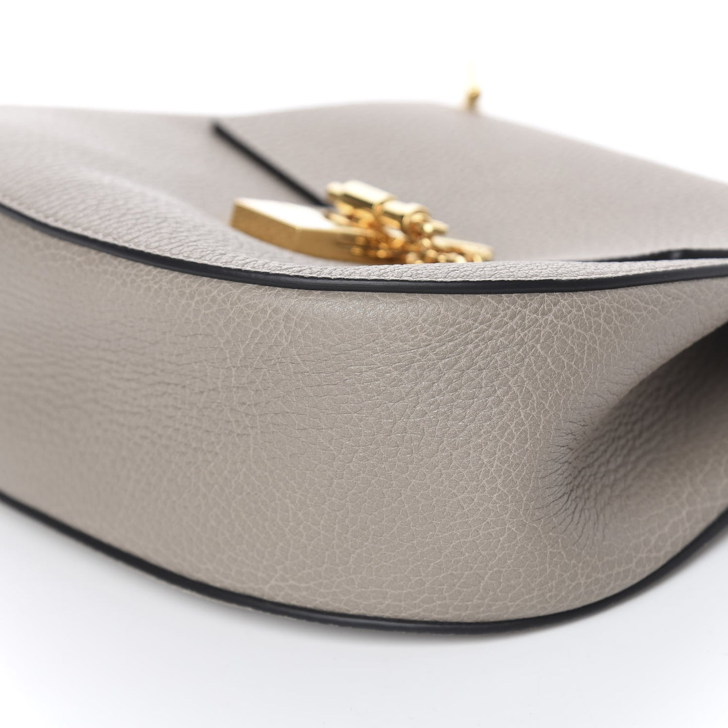 Grained Lambskin Drew Shoulder Bag Motty Grey