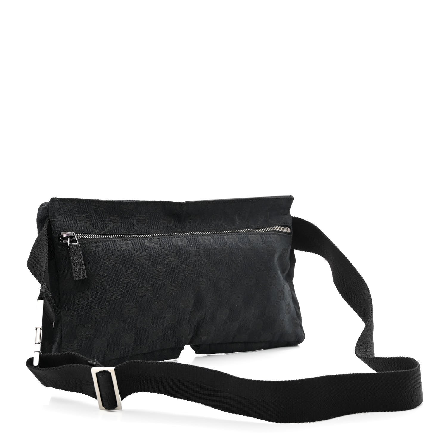 Gucci GG Monogram Web Double Pocket Belt Bag Black 3 of 12