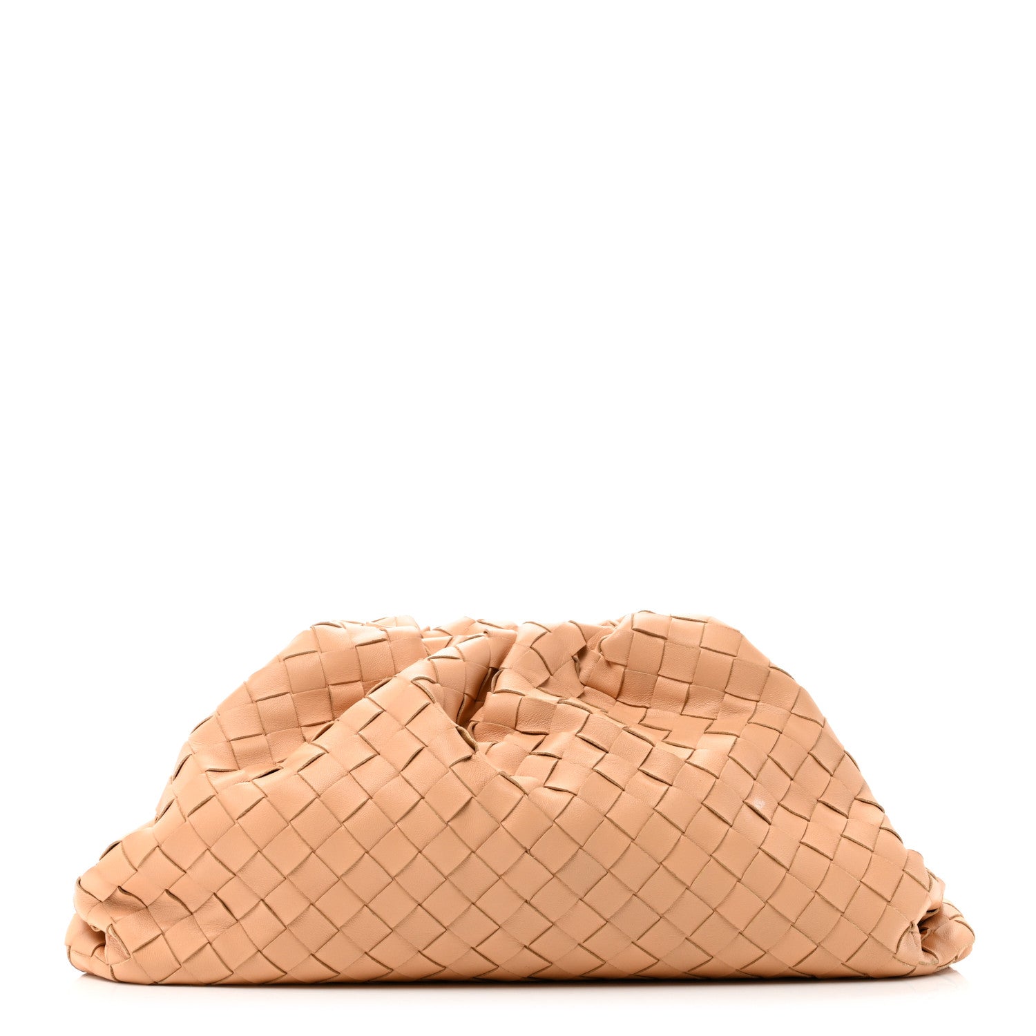 Bottega Veneta Nappa Maxi Intrecciato The Pouch Oversized Clutch Almond 1 of 6