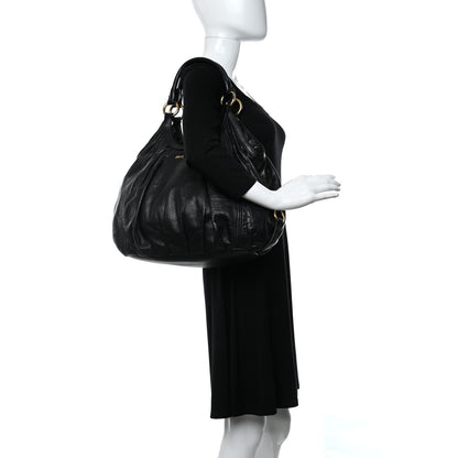 Miu Miu Vitello Daino Hobo Black 2 of 8
