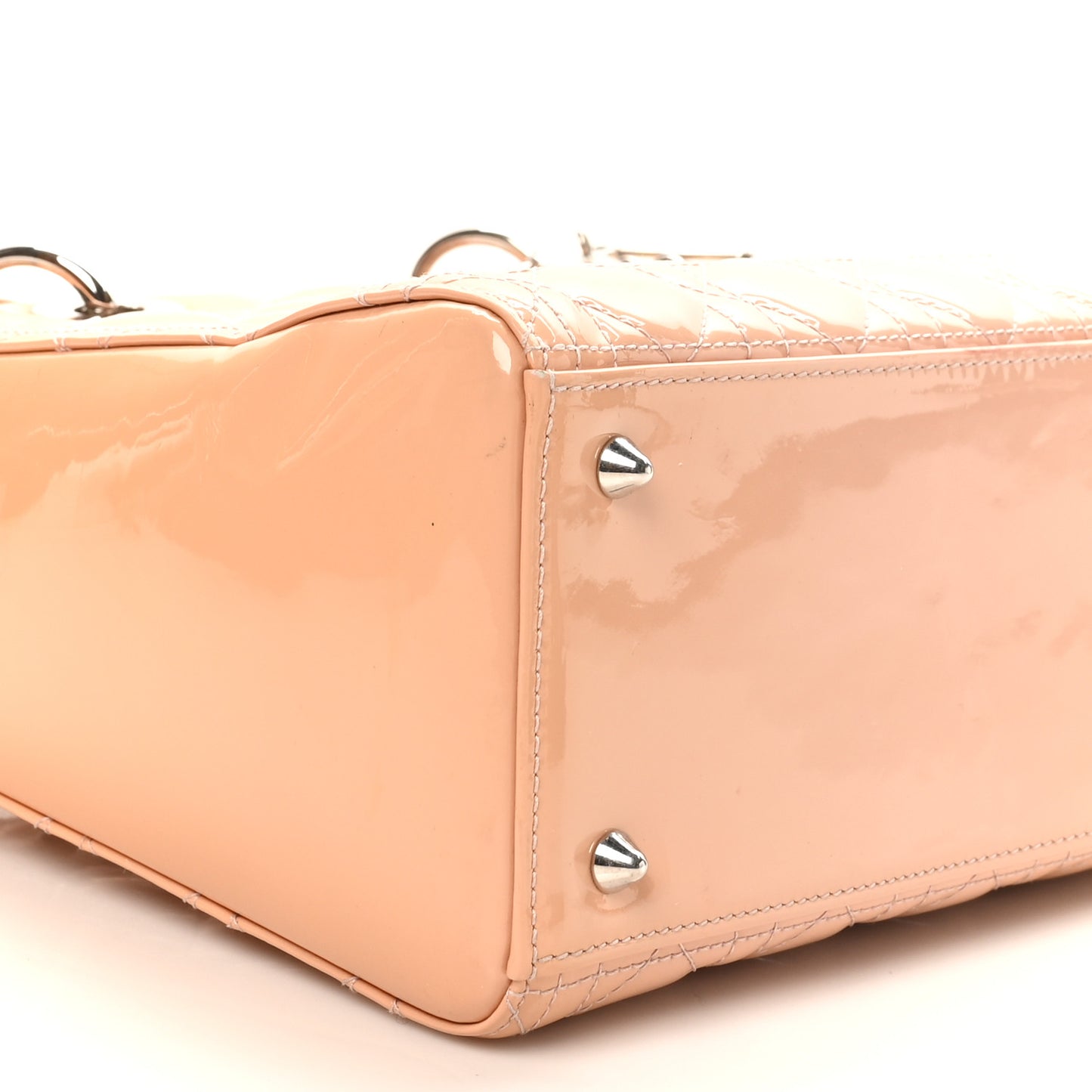 Patent Cannage Medium Lady Dior Rose Clair