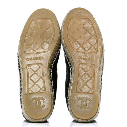Chanel Lambskin CC Espadrilles 37 Black 4 of 5