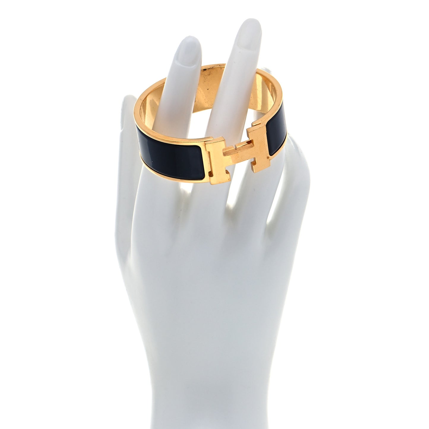 Enamel Wide Clic Clac H Bracelet Black
